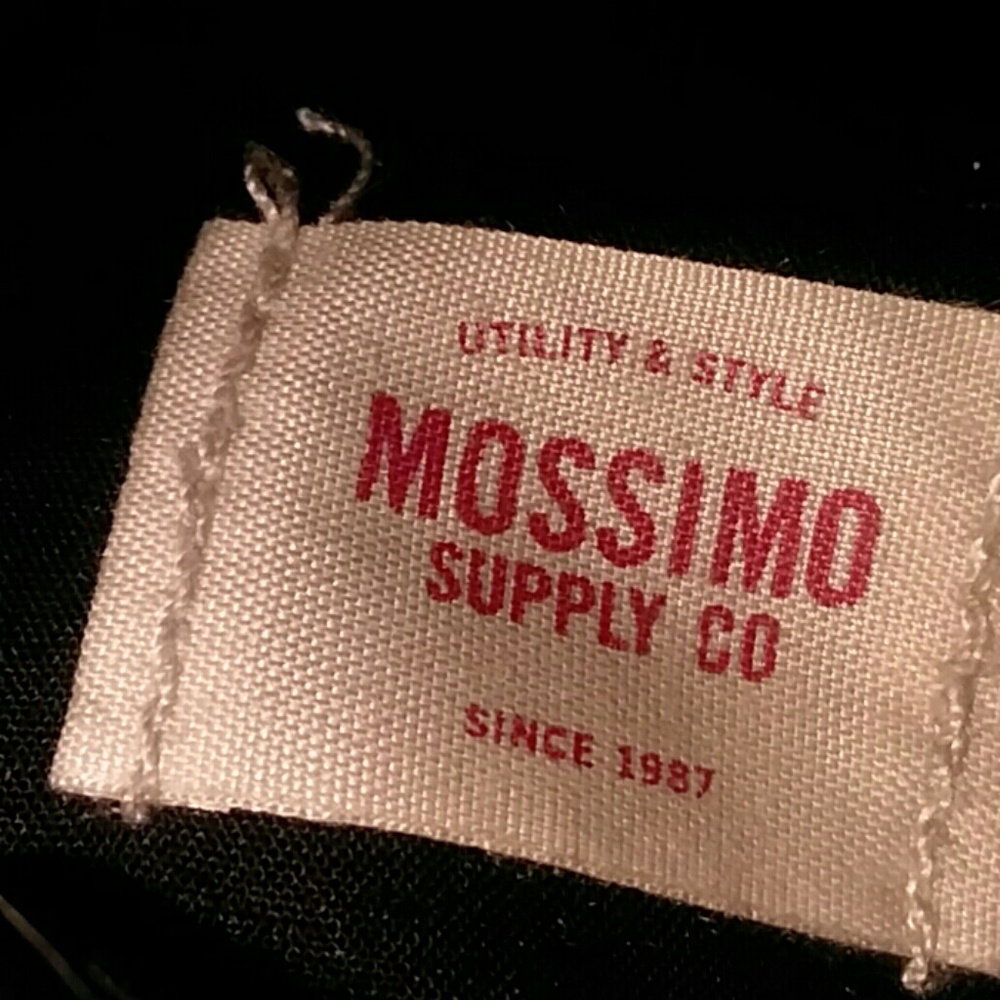 Black and blue leather backpack made by MOSSIMO